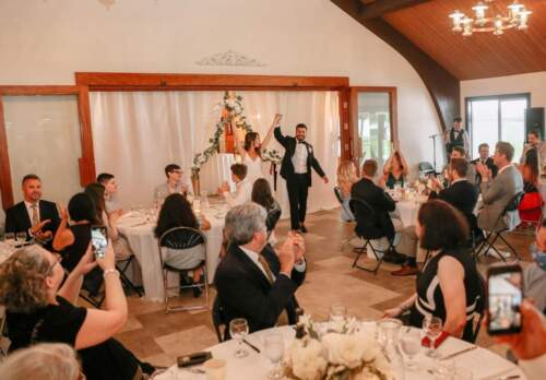 Entrance bride groom